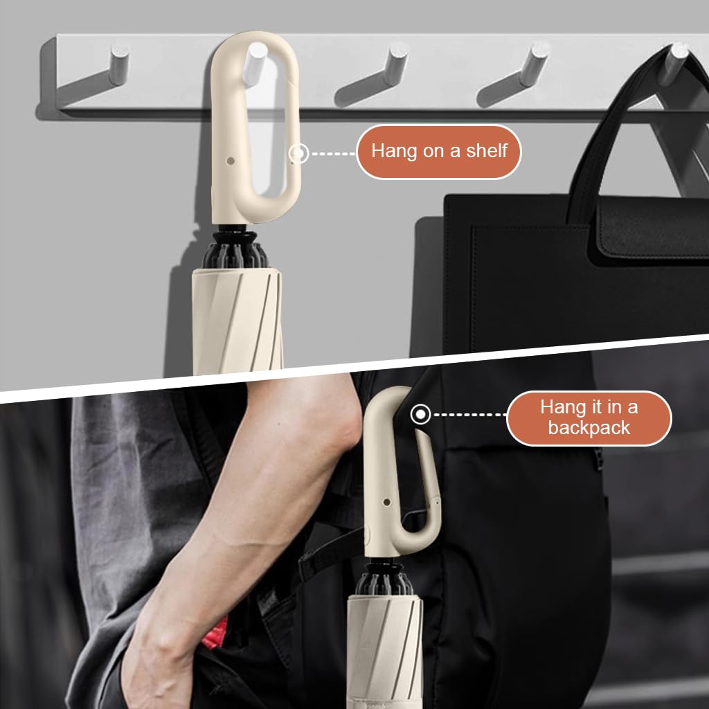 PALAY Large Umbrella for Men Women with Reflective Strap, 50'' Automatic Open/Close Windproof Travel Folding Umbrella, Reinforced 10 Dual Ribs, 99 UV Protection Umbrella with Carabiner Handle Design PALAY Large Umbrella for Men Women with Reflective Strap, 50'' Automatic Open/Close Windproof Travel Folding Umbrella, Reinforced 10 Dual Ribs, 99 UV Protection Umbrella with Carabiner Handle Design